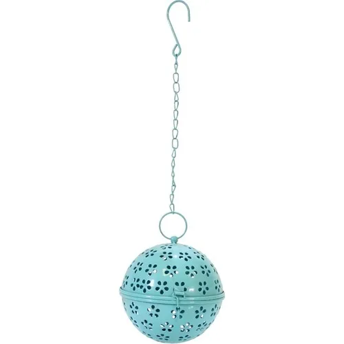 Metal Hanging Globe Medium Blue