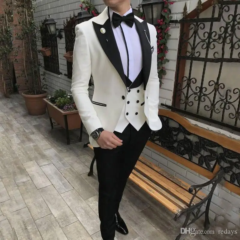 New Arrival Fashion 3 Pieces Groom Suits for Wedding  Slim Fit Custom Made Party Male Suit Wedding Suits for Men Groom Tuxedos