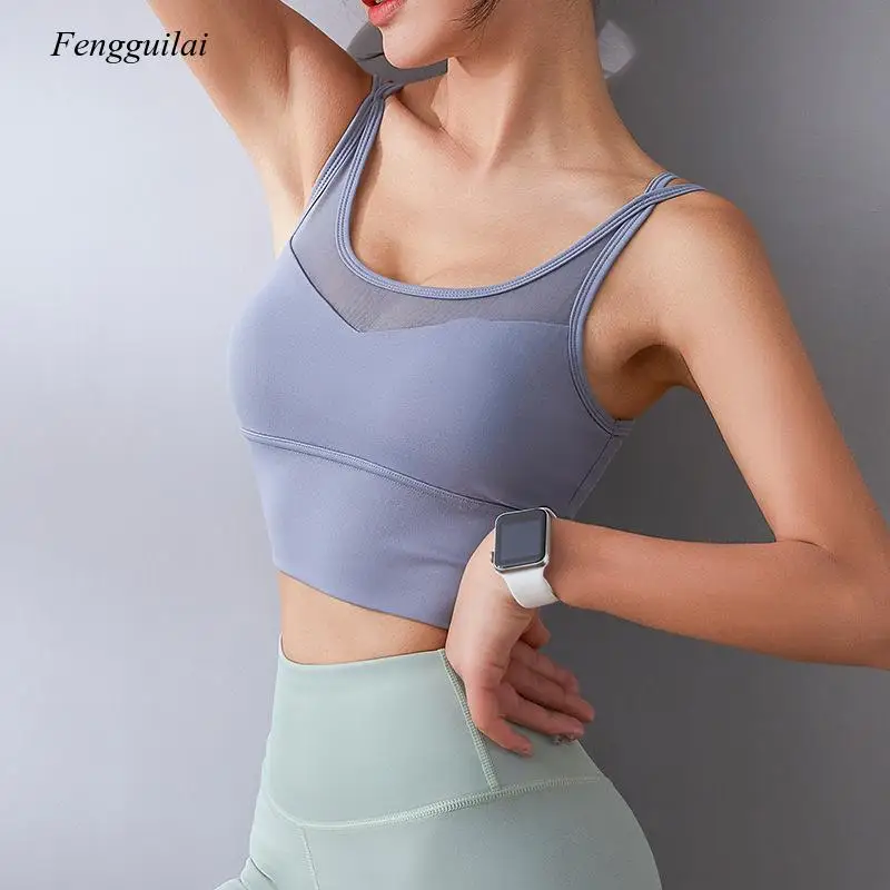 Sports Underwear Cross Bra Shock Proof and Close Up Shape Fitness Soft Women Summer Wear Tops