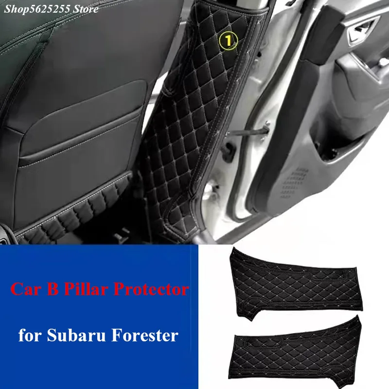 

Car B Pillar Anti-kick Mats for Subaru Forester 2019 2020 2021 Auto Interior Protector Side Edge Protection Pad Accessories