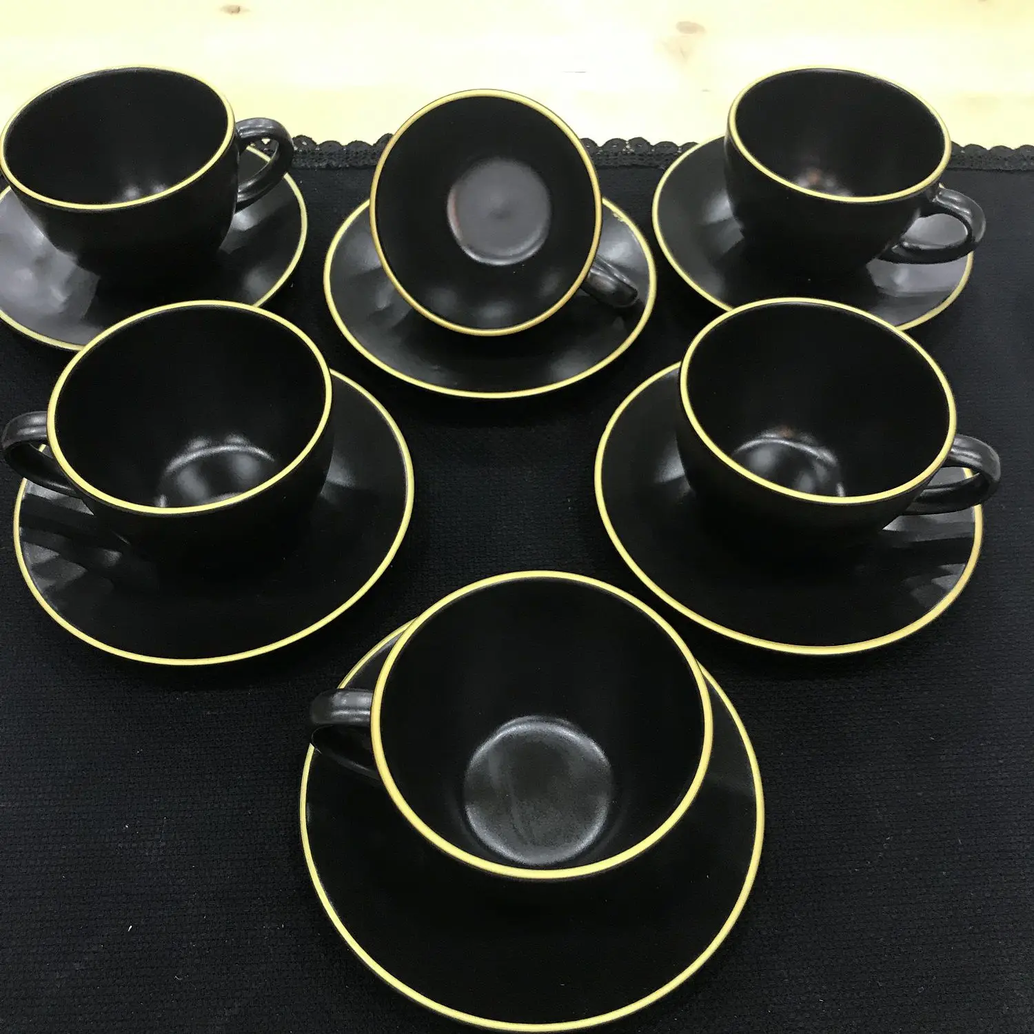 DOLBOVIKeramika Tea Nescafe Team 12 Piece Mat Black Hand Decor mug кружка coffee cup cup اكواب قهوه tazas