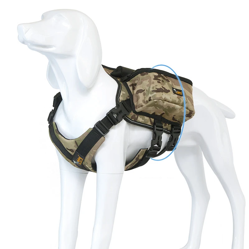 Dog Harness Leash with Handle Dog Vest with Removable Saddle Bag for Outing. Suit with Rope for Large Size Dogs