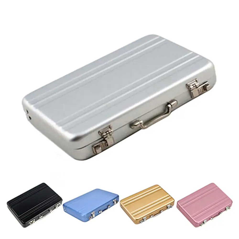 1pcs Aluminum Card Holder Men Metal Business ID Credit Card Case Mini Suitcase Bank Card Box Women Fashion Jewelry Organizer