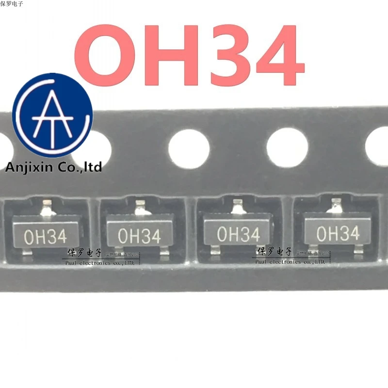 10pcs 100% orginal new OH34 SOT-23 Unipolar Hall switch element S-pole induction Hall sensor OH Ouzhuo real stock