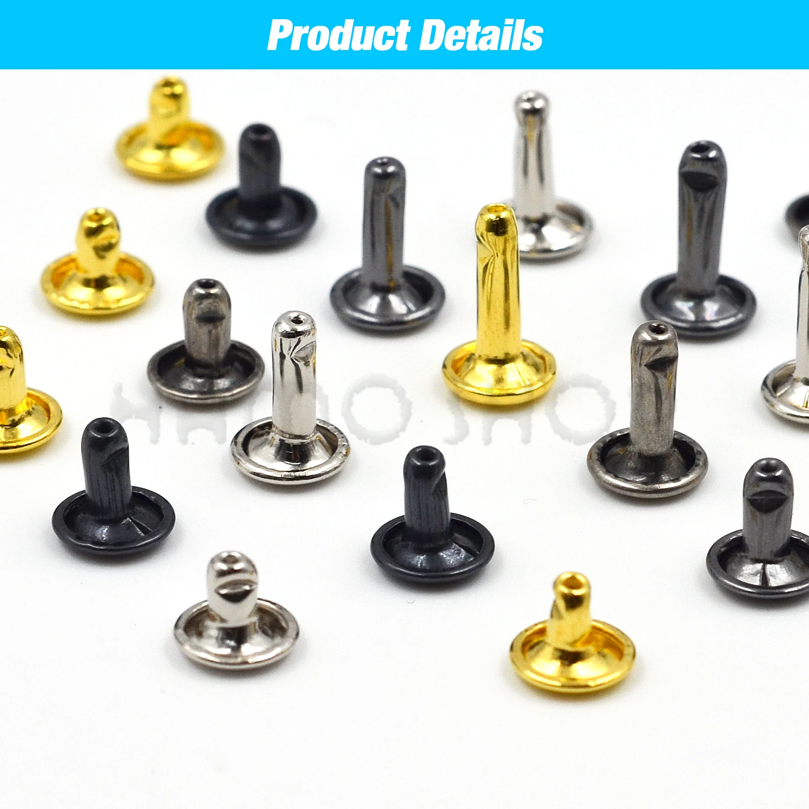 100Sets 5-15mm Metall Doppel Kappe Nieten Stud Runde Nagel Niet Für Leathercraft Zubehör Reparatur Schuhe Tasche Gürtel kleidung Kleidungsstück – Detail 4