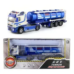 Exquisite original packaging alloy fuel tank truck model,1:50 heavy fuel tank transportation engineering truck toy,wholesale