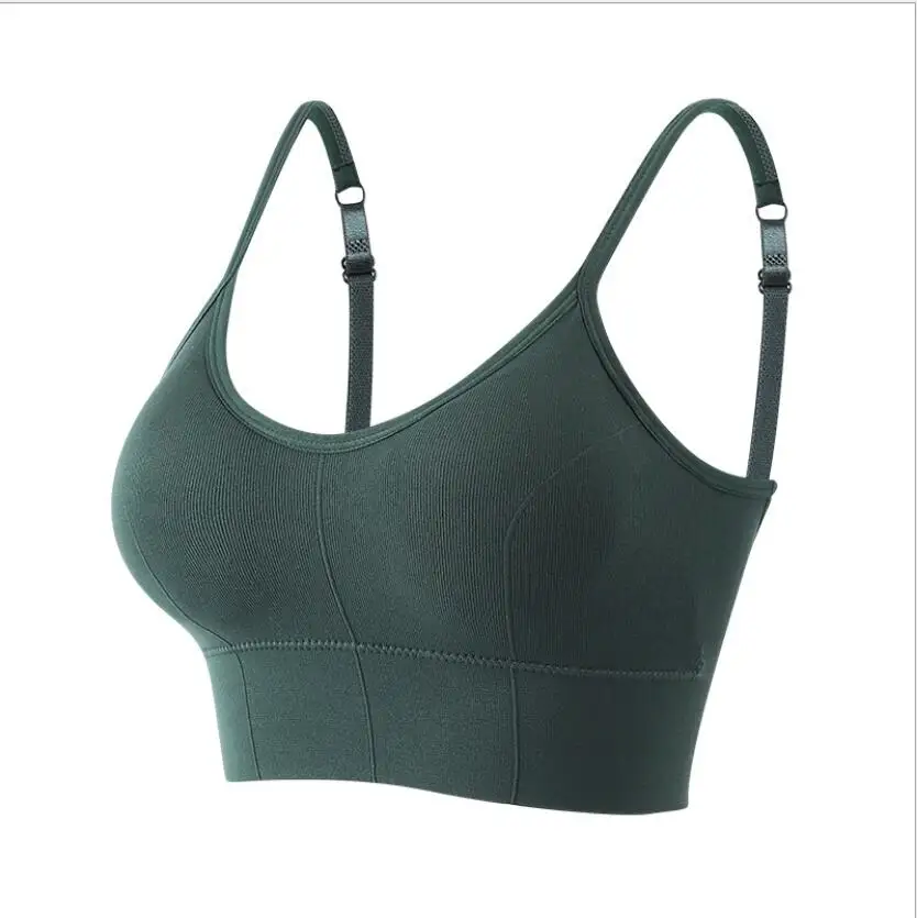 Seamless Wireless Bra Padded Short Tops Women Sexy Beauty Back Large U-shaped Underwear Female Push Up Brassiere Crop Top Wear