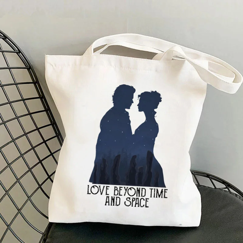 Shopper Outlander Characters Name Bag Harajuku women Shopping Bag Canvas Shopper Bag girl handbag Tote Bag Shoulder Lady Bag
