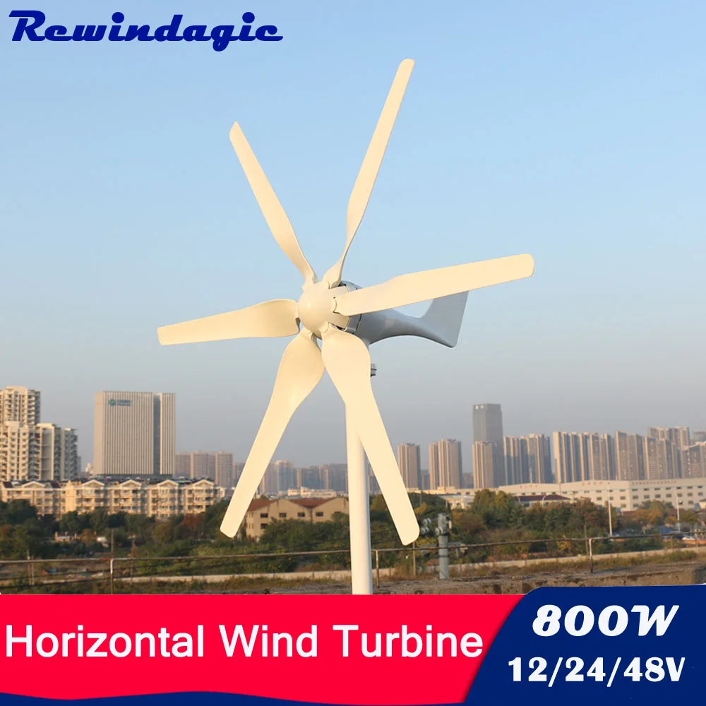 Free Power Horizontal Wind Turbine Generator for Home Lights Windmill 800W MPPT Wind Controller Sets With 10 Years Warranty