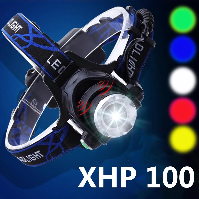 XHP100 Body Motion Sensor LED Headlamp Headlight Camping USB Rechargeable Flashlight Head Light Torch Lamp White & Yellow Colors