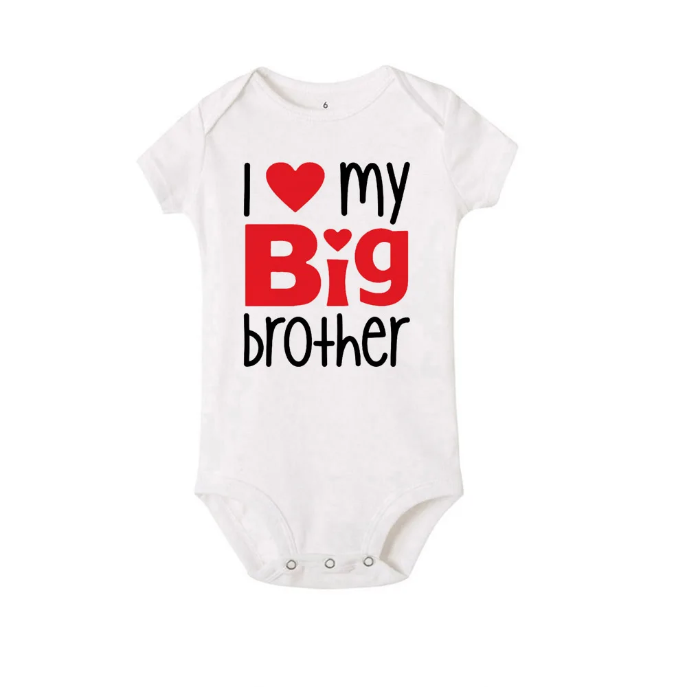 Conjunto de 2 camisetas a juego para Hermanos, regalos para Baby Shower, I Love My Big Brother, Little Brother