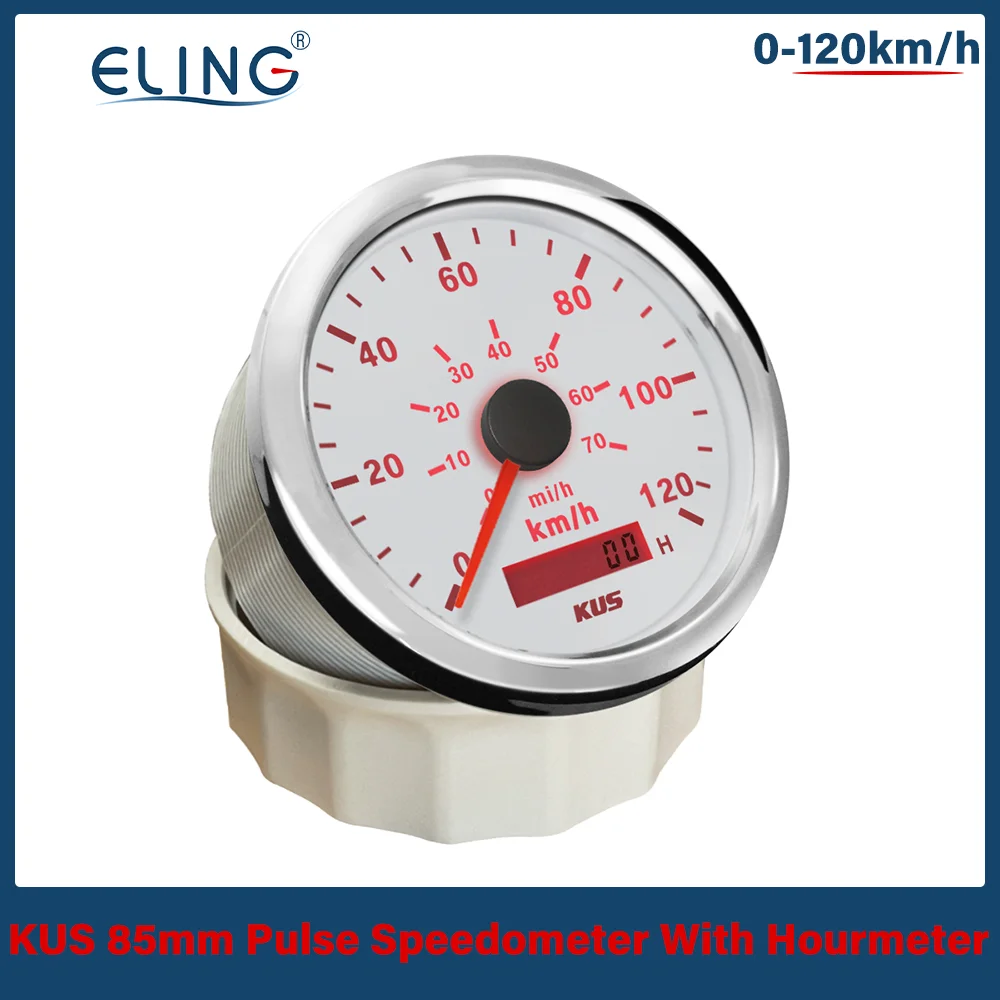 

KUS Universal 85mm 120 km/h 200 km/h Pulse Speed Gauge Speedometer Hourmeter Red and Yellow Backlight Available Pulse Signal