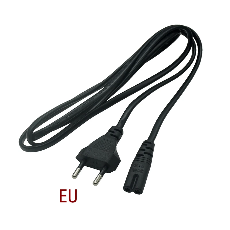 1.5m 3m 2 Pin Prong US EU to C7 Extension Cable LED Light Power Cord America European Figure 8 Laptop Power Cable Cord For PS4