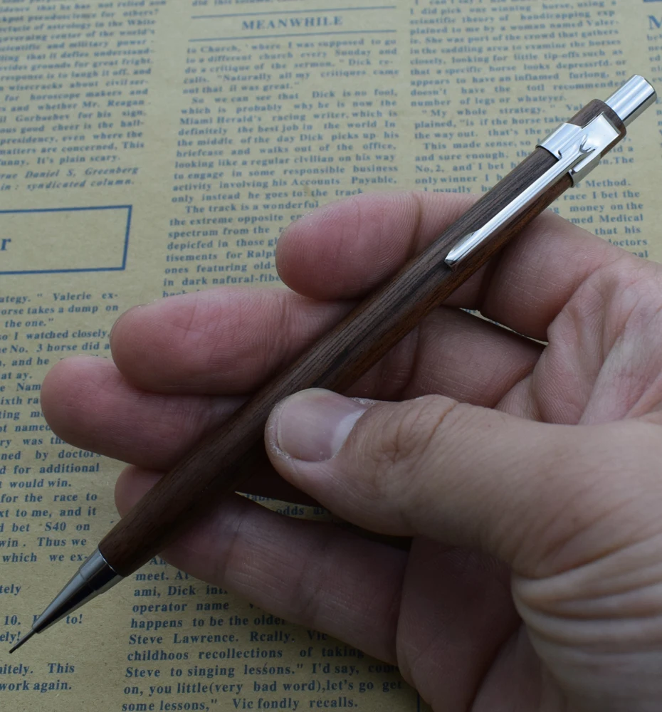 Holz-Druckbleistift, 0,5 mm, automatischer Stift für Büro, Schule, Natur, Walnussholz, Zeichnen, Schreiben, traditionelles chinesisches Briefpapier – Detail 4