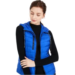 New Women Hooded Waistcoat 90% White Duck Down Vest Women's Ultra Light Duck Down Vest Jacket Autumn Winter Sleeveless Coat