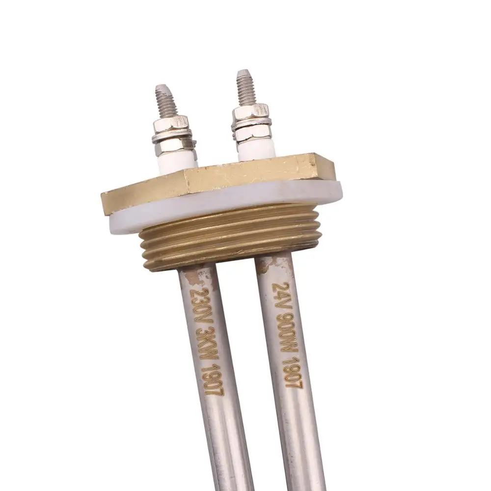 DN32 dernord ส่วนประกอบทำน้ำร้อนแบบรวม24V 900W และหน้าแปลนทองเหลือง OD42MM 3KW 230V SUS304ไฟฟ้า