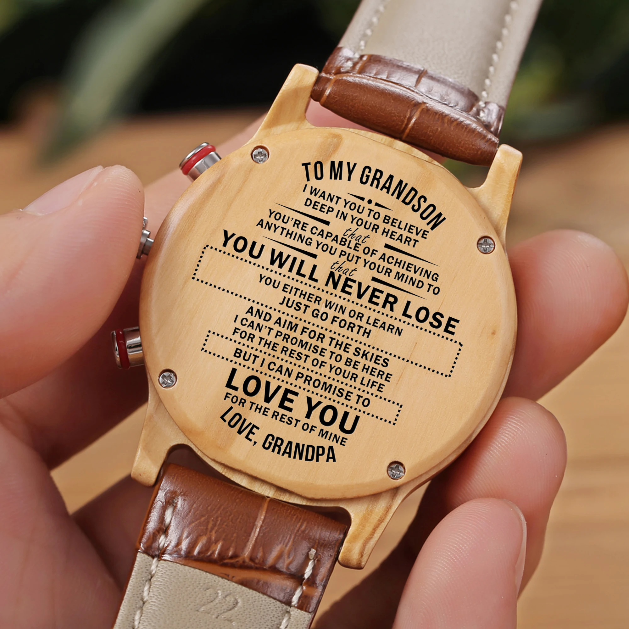 

Grandpa gave his grandson a luxury sports engraving watch graduation birthday present