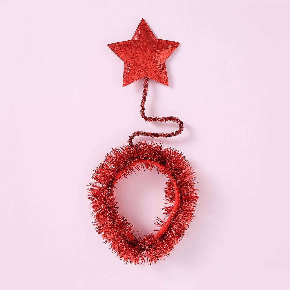 10pcs New Fluffy Star Headband Five-pointed Stars Christmas  Party Holiday Hairband Accessories Birthday Wedding Cosplay