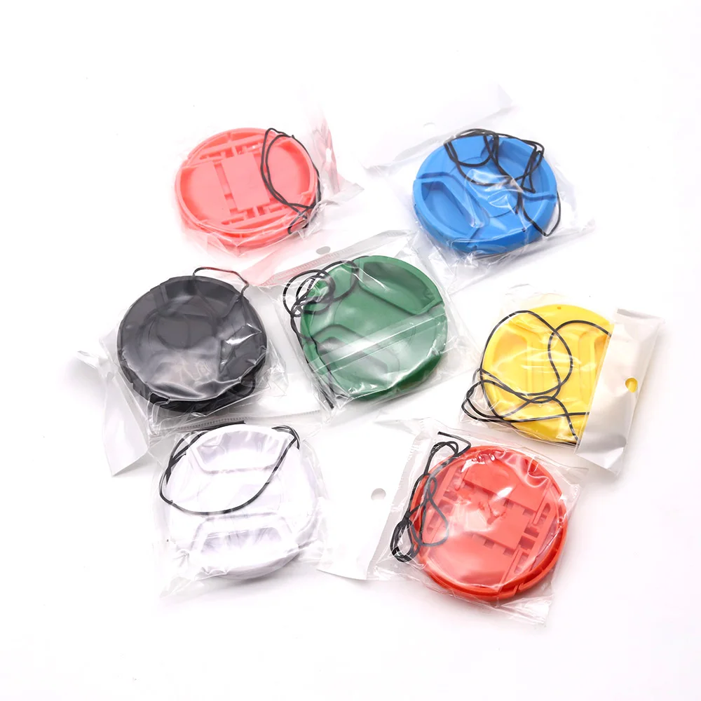 7-colors Universal Center-pinched Lens Cap Set with Lens Cleaning Pen + Cleaning Cloth+ lens wipes Camera Photography Accessory