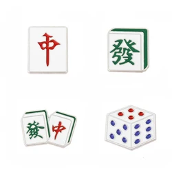 Chinese style traditional mahjong brooch, creative and versatile student pins, bag decoration badges, gifts for friends