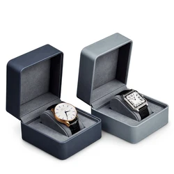 Oirlv grey deluxe version single mit kissen uhr geschenk box pu leder uhr display box einzelne verpackung tragbare lagerung