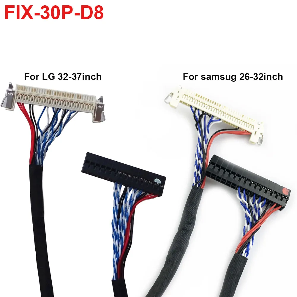 FIX-30P-D8 lvds cable 40cm 30Pin 1ch 8bit lvds cable for LG AU samsung 26-32