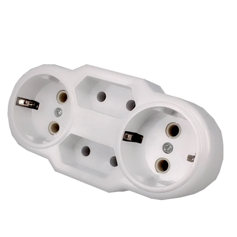 fengyidz EU Type Conversion Plug 1 to 4 Way EU Standard Power Adapter Socket Travel Plugs 16A