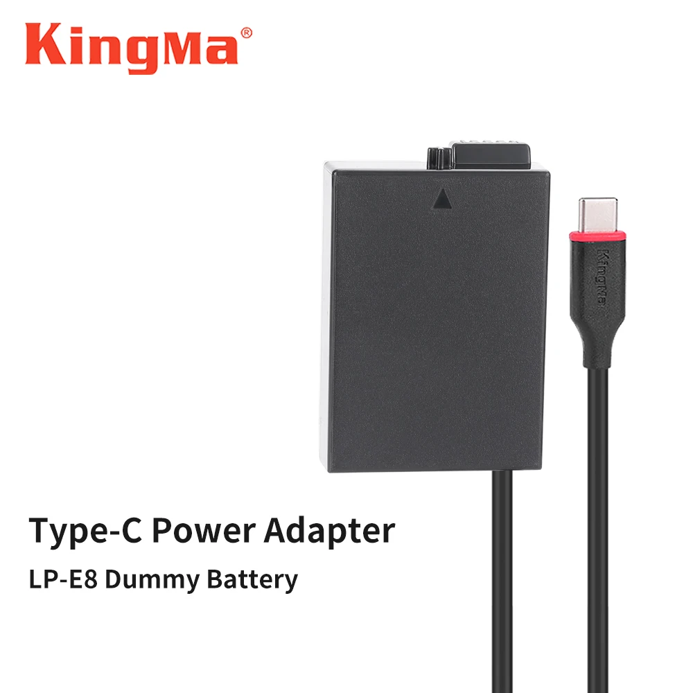 KingMa LP-E8 imitacja baterii z rodzaj USB-C Adapter do canona EOS 700D 650D 600D 550D pocałunek X4 X5 X6 T2i T3i T5i kamery