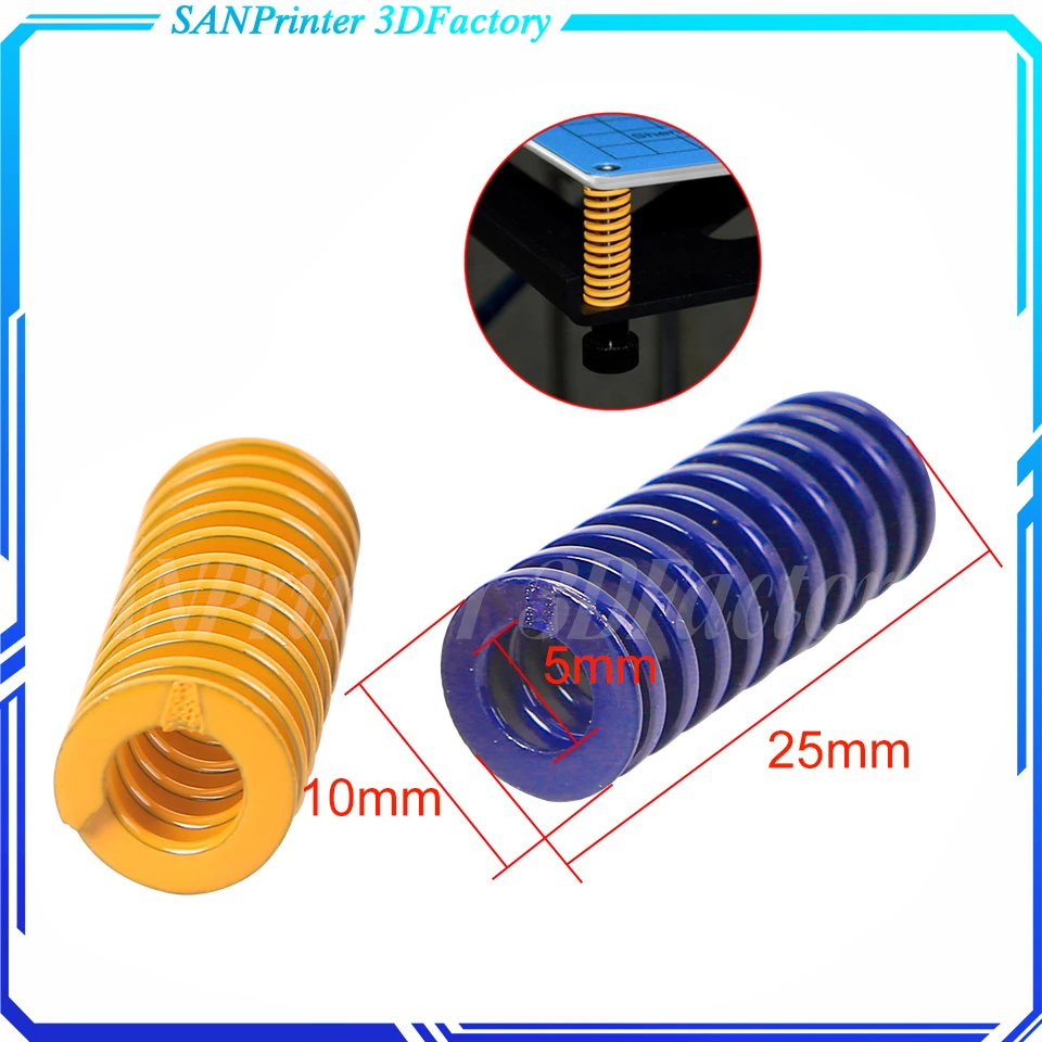 4pcs/10pcs 3D Printer Parts Spring Heated Bed 10*25MM Hot Plate 3D Printer Accessories Reprap Imported For Ender 3 Pro CR10 MK2A