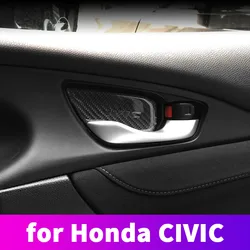 For Honda Civic 10th 2017 18 2019 2020 Door Bowl Handle Patch Carbon Fiber Interior Modification Accessories Supplies