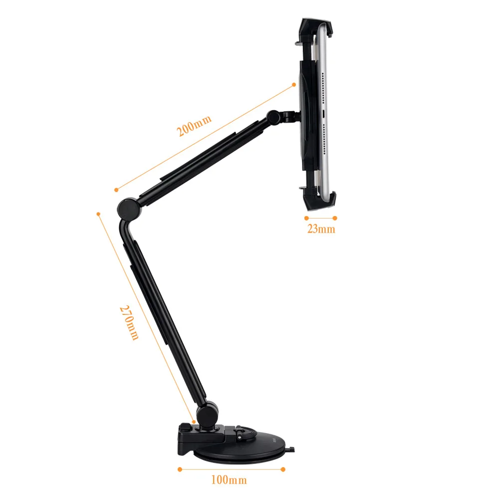 Ajustável longo braço tablet suporte ventosa suporte do carro mesa de montagem na parede para ipad pro 12.9 mini xiaomi redmi almofada escrita