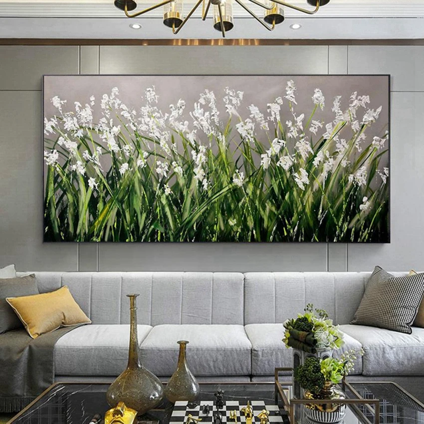 Modern Flowers Painting Style Wall Art, Canvas Painting, Acrylic Paints, Home Decor, Wall Decoration, No Framed, Free Shipping