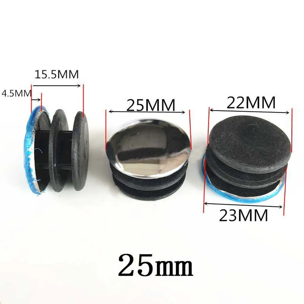 20mm 22mm 25mm inserti per tubi rotondi in acciaio inossidabile tappi tappi di chiusura tappi per mobili copertura per fori per gambe