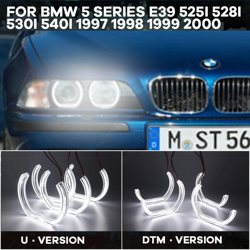 

Day light Cut Style DTM U Shape Light DTM Style Halo ring Crystal Angel eyes For BMW 5 SERIES E39 525i 528i 530i 540i 1997-2000