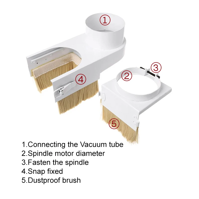 Écrou de chaussure anti-poussière de routeur CNC, nettoyeur de brosse de fraiseuse, outils de travail de calcul, couvercle anti-poussière de gravure de broche, 65mm, 75mm, 80mm, 85mm, 90mm, 100mm