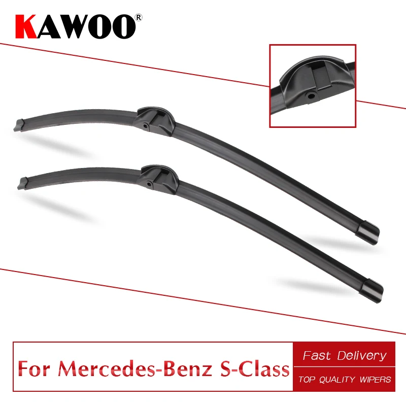 

KAWOO For Mercedes-Benz S-Class W220/W221 Car Soft Rubber Windcreen Wiper Blades Model Year From 2000 To 2013 Fit Side Pin Arm