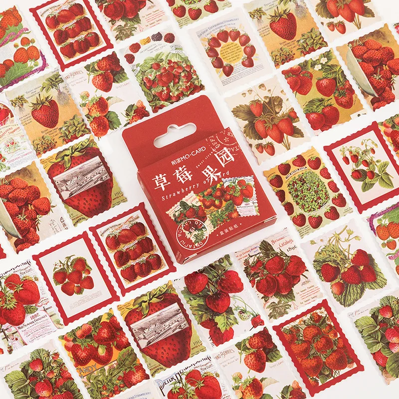 46 sztuk/pudło truskawkowy sad znaczek dekoracyjna naklejka Scrapbooking diy etykieta przyklejana pamiętnik papiernicze Album naklejki do dziennika