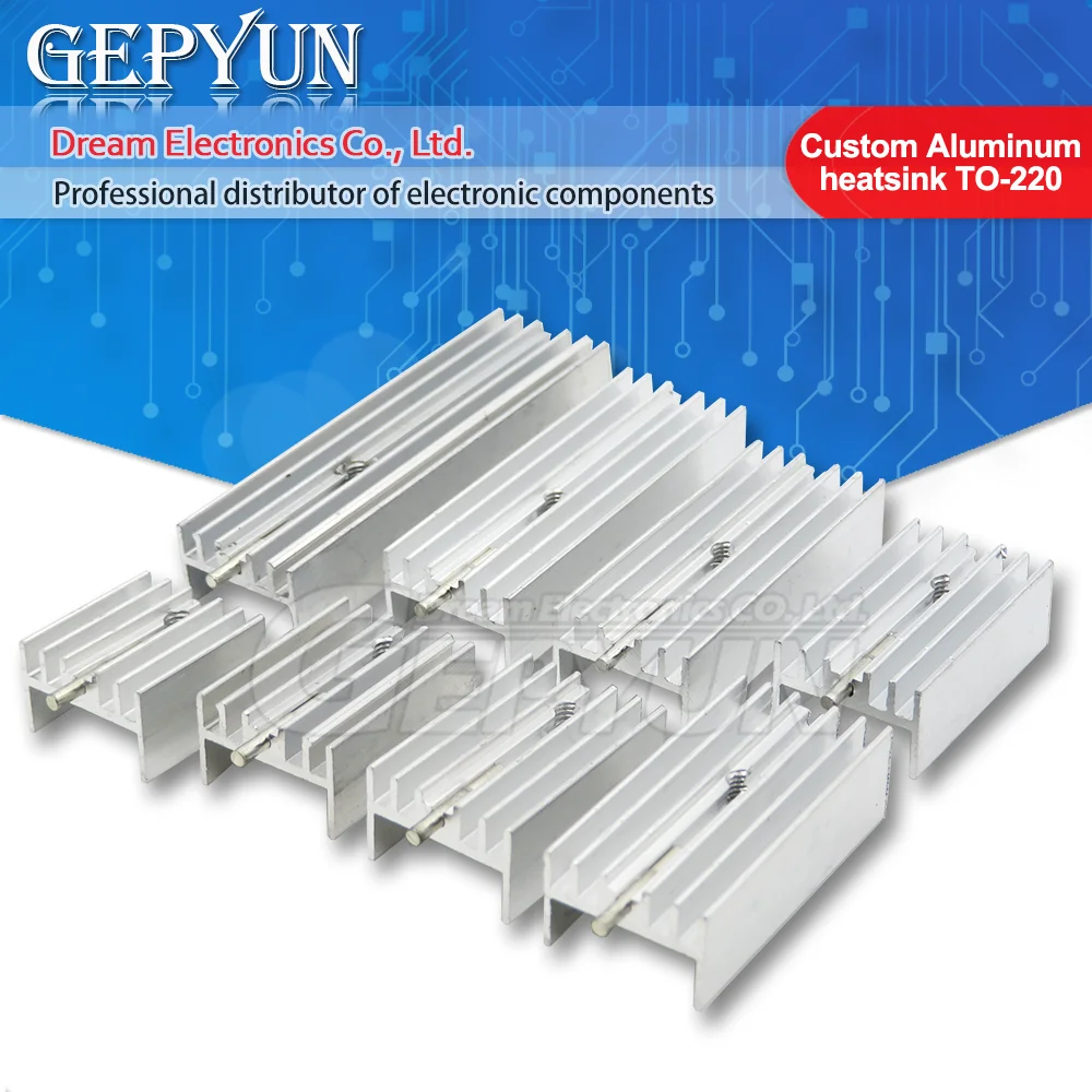 10pcs cooling aluminium plates TO-220 white dissipation With needle/Without needle  Radiator Custom Aluminum heatsink