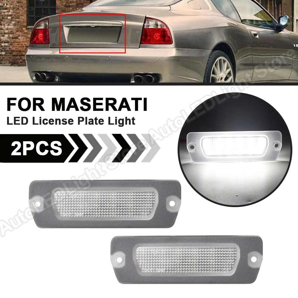 

2Pcs LED License Plate Light Number Plate Lamp Error Free For Maserati 4200/GT Granturismo OE#198231