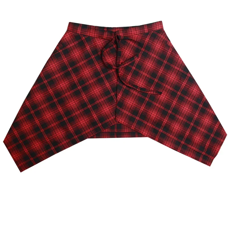 Hip Hop Irregular Men and Women Fake Shirt Hem Spring Autumn Plaid False Shirt Skirt Half-body Female Skirts Womens Jupe Saia