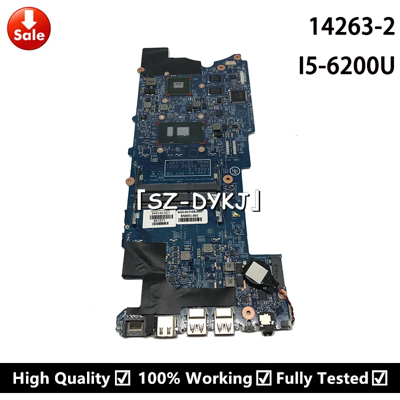 FOR HP x360 15-W 15-BK Laptop Motherboard 849140-601 849140-501 849140-001 850051-001 i5-6200 14263-2 448.06202.0021 Mainboard