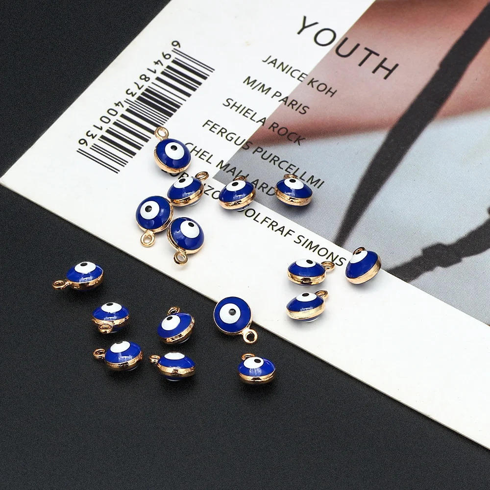 30pcs/lot LUCKY EYE turkey evil eye gold /silver Color tone charms connectors beads for diy bracelet bangle jewelry accessories view 6