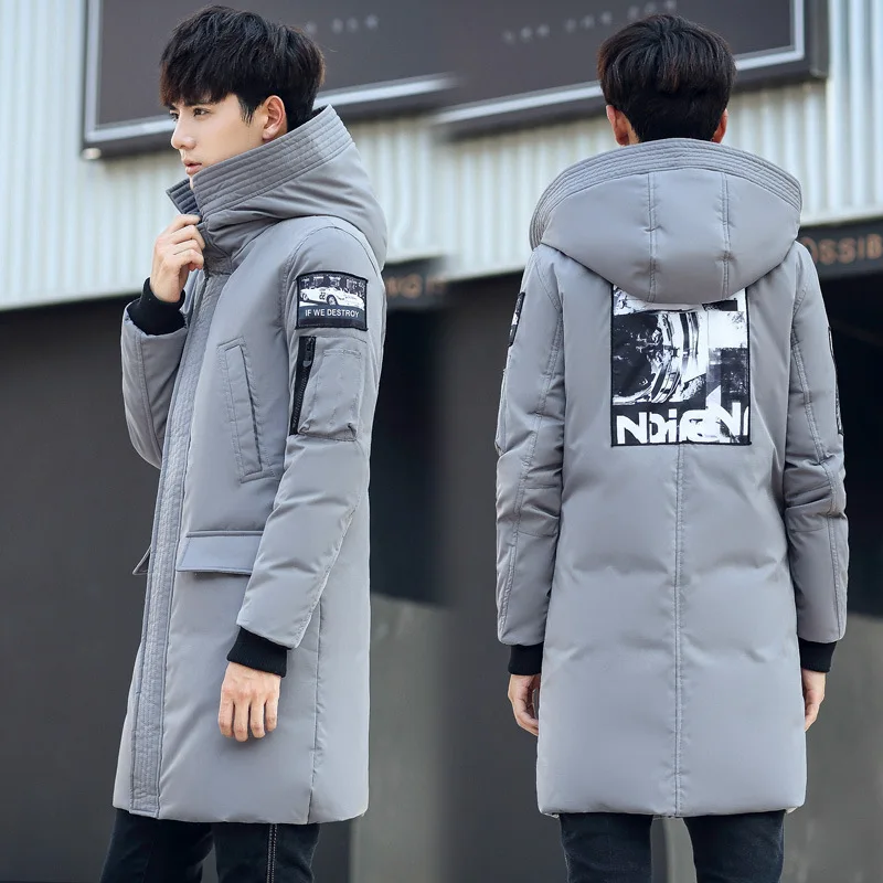 2022 Winter Jacket for Men Mid-length Coat Puffer Jacket Carton Print Men's Down Jacket Windproof Down Jacket Man's Winter Parka