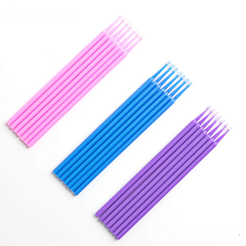 100pcs/lot one-time cotton micro brush applicator Eyelash Removal Cleaning Stick Makeup Remover Tool