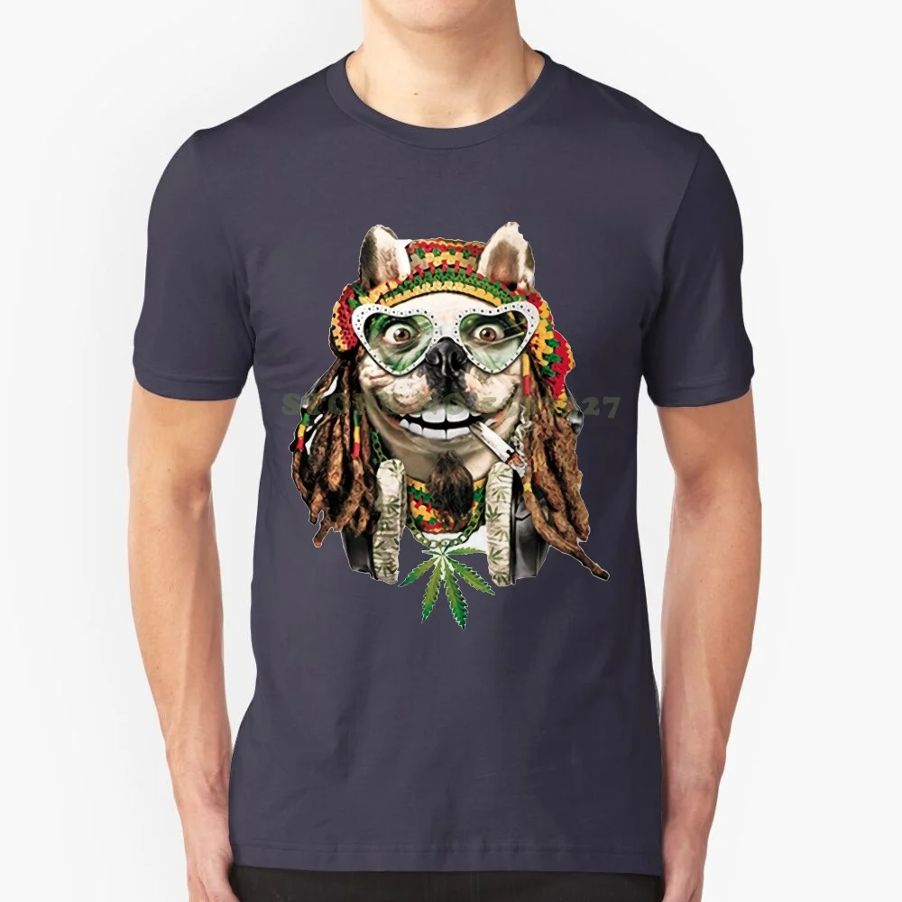 Mens Cotton T Shirts Reality T Shirts Rastafarian Dog Design-3d Augmented Design T Shirts Printing