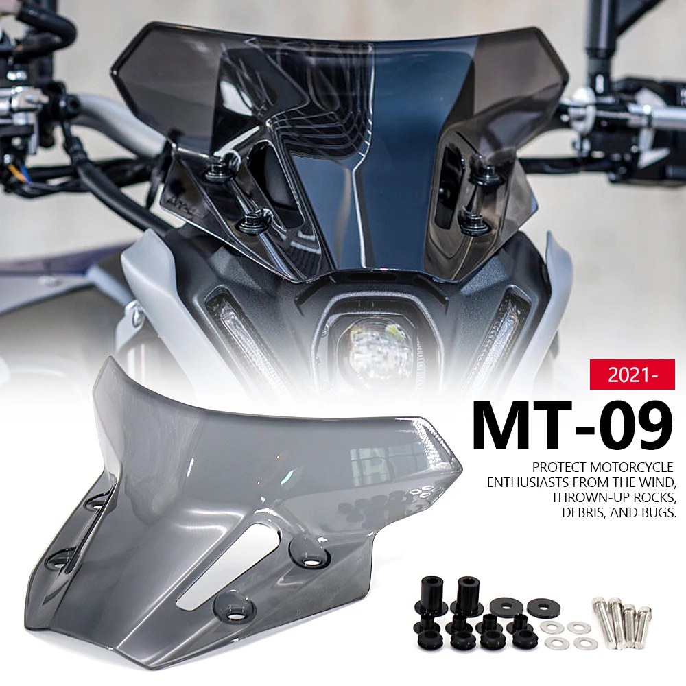 

Windscreen Windshield Wind Deflector Shield Screen Visor Glass with Screws For Yamaha MT-09 MT09 MT 09 SP V3 2021 2022 2023