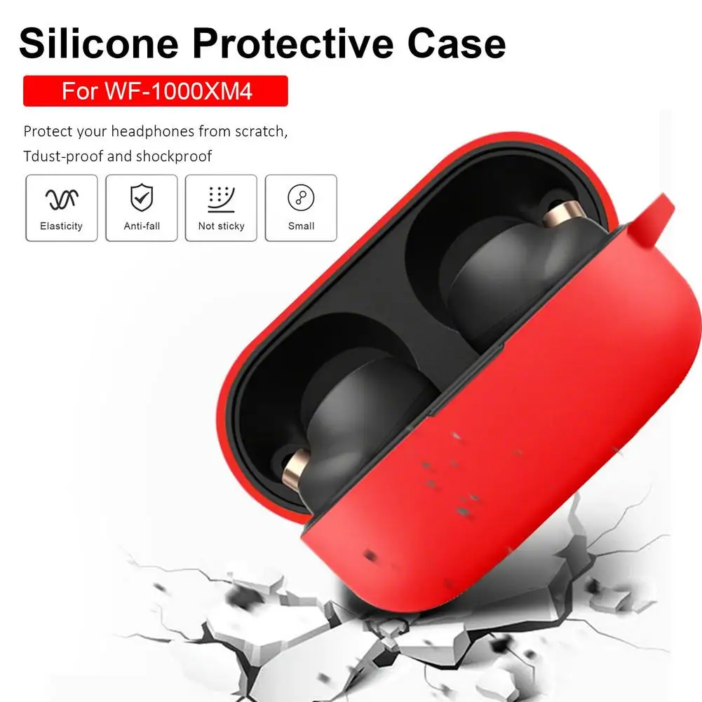 Soft Silicone Case For Sony WF-1000XM4 Wireless Earbud Charging Case Anti-drop Anti-fall Protective Earphone Case New