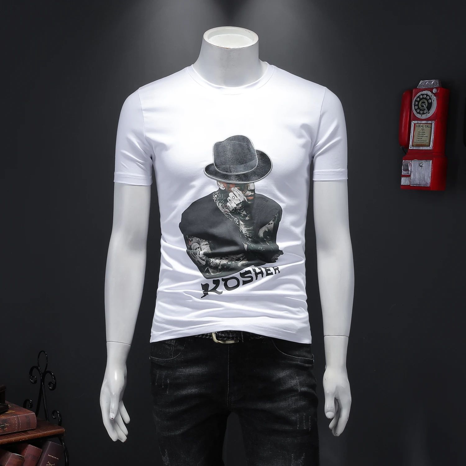 

Camisetas Casual Printing Shirt Male Short Sleeve Tshirt Summer Patchwork T Shirts Streetwear 2020 Hip Hop Harajuku Men