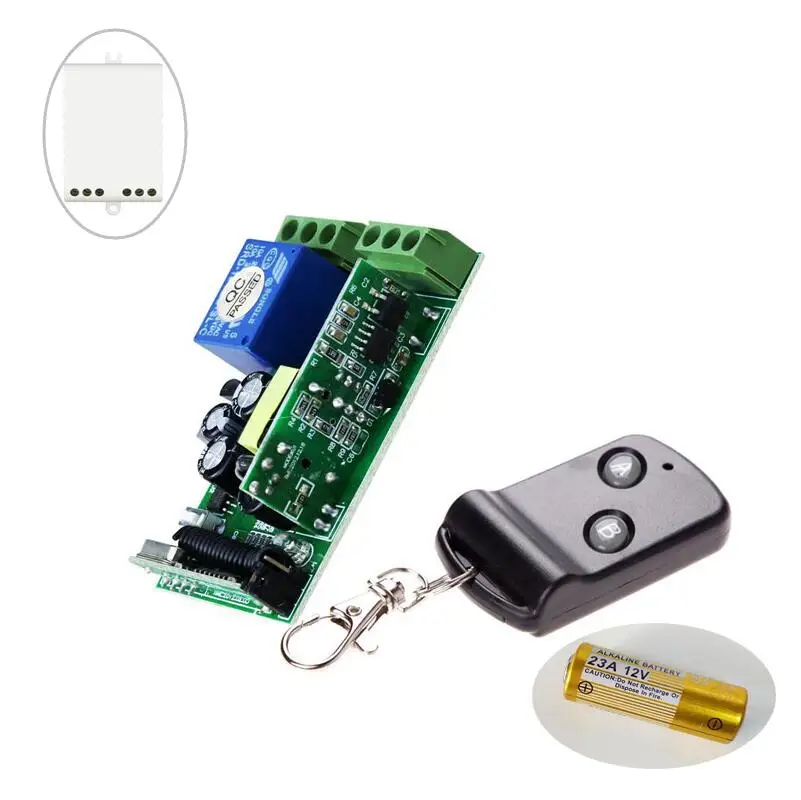 AC 110v 120v  220v   NO COM NC  RF  wireless remote control switch  receiver  transmitter   relay Hallway/garage light/bulbs/LED