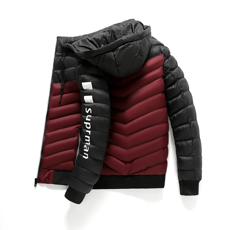 Rivestimento degli uomini di Inverno E Cappotto Peso Leggero di Modo Caldo di Spessore Inverno Pelliccia Della Tuta Sportiva Frangivento Rimovibile Con Cappuccio Parka